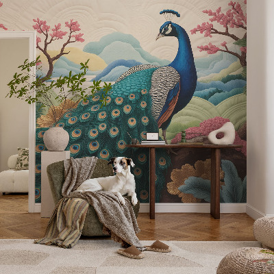 62D-Fototapete fürs Wohnzimmer mit exotischem Motiv