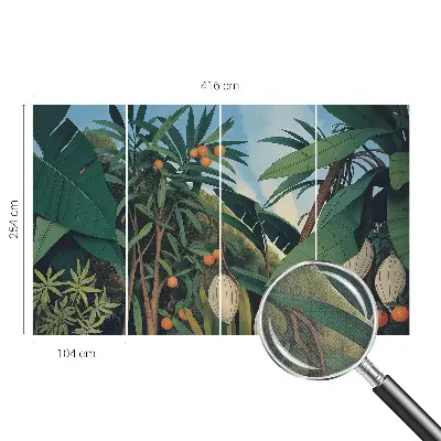 Moderne Fototapete nach Maß mit tropischem Dschungelmotiv