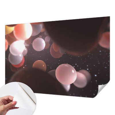 62D-Fototapete fürs Schlafzimmer mit Motiv von Weltraumkugeln
