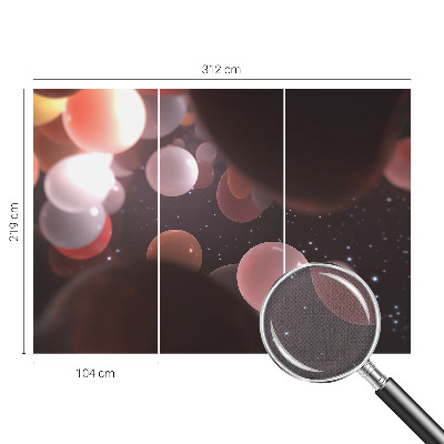 62D-Fototapete fürs Schlafzimmer Weltraumkugeln