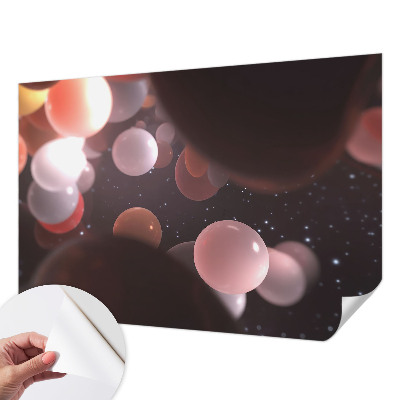 62D-Fototapete fürs Schlafzimmer mit Motiv von Weltraumkugeln