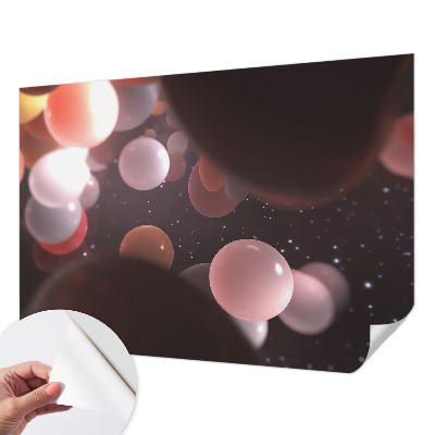 62D-Fototapete fürs Schlafzimmer mit Motiv von Weltraumkugeln