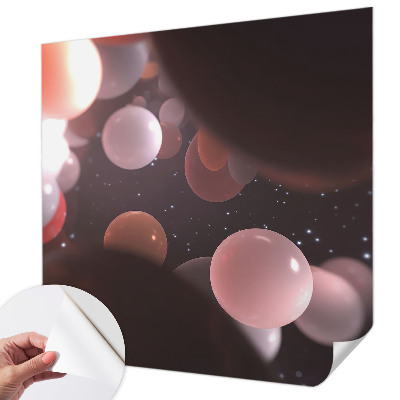 62D-Fototapete fürs Schlafzimmer mit Motiv von Weltraumkugeln