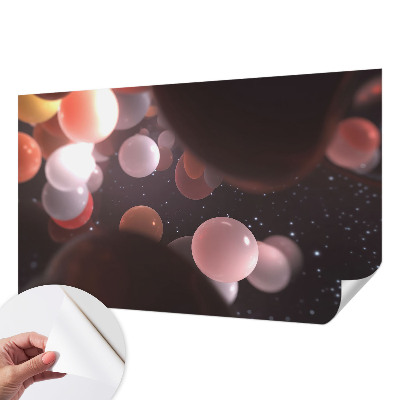 62D-Fototapete fürs Schlafzimmer mit Motiv von Weltraumkugeln