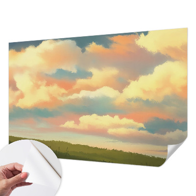 Vintage Tapete mit Himmel- und Wolkenmotiv