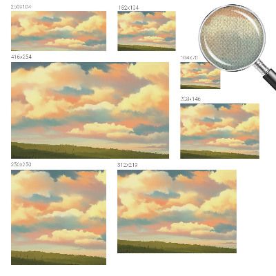 Vintage Tapete mit Himmel- und Wolkenmotiv