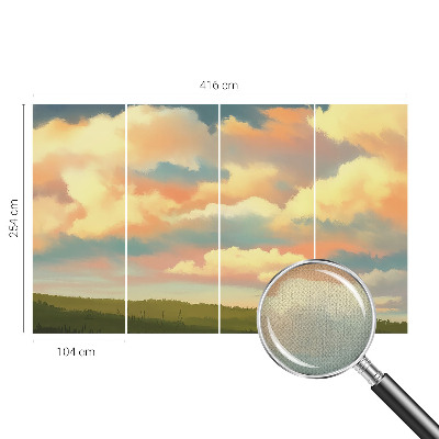Vintage Tapete mit Himmel- und Wolkenmotiv
