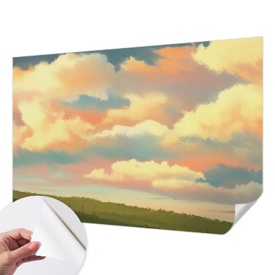 Vintage Tapete mit Himmel- und Wolkenmotiv