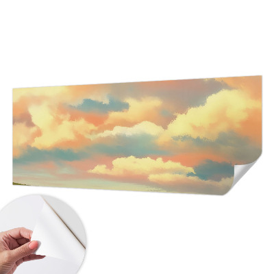 Vintage Tapete mit Himmel- und Wolkenmotiv