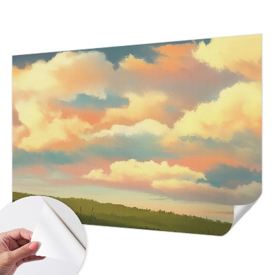 Vintage Tapete mit Himmel- und Wolkenmotiv