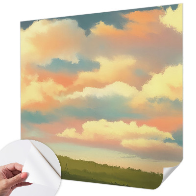 Vintage Tapete mit Himmel- und Wolkenmotiv