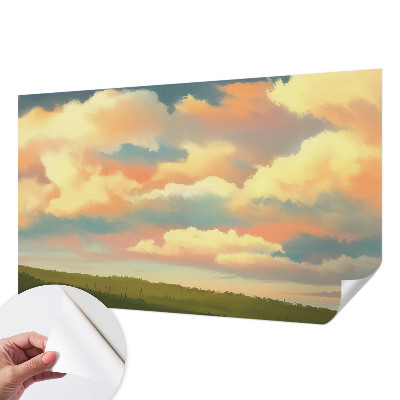 Vintage Tapete mit Himmel- und Wolkenmotiv