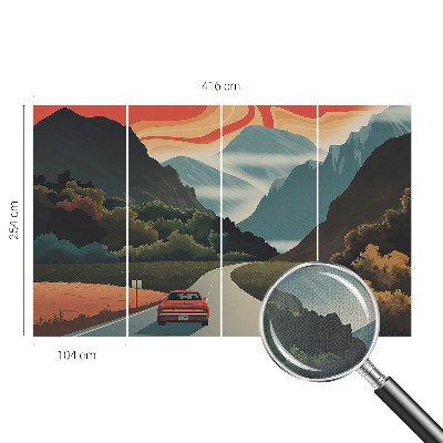 Motivtapete fürs Wohnzimmer Bergabenteuer