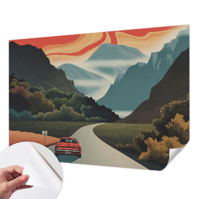 Motivtapete fürs Wohnzimmer Bergabenteuer