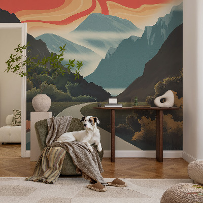 Motivtapete fürs Wohnzimmer Bergabenteuer