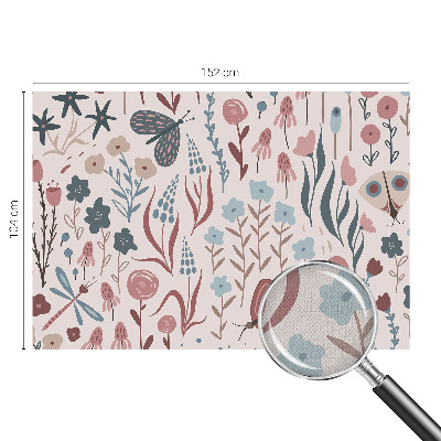 Hochwertige Bildtapete Blumen Insekten