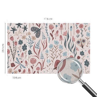 Hochwertige Bildtapete Blumen Insekten