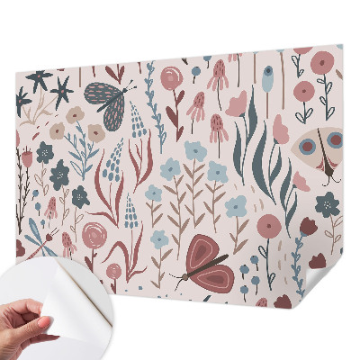 Hochwertige Bildtapete Blumen Insekten