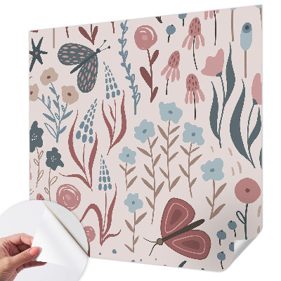 Hochwertige Bildtapete Blumen Insekten