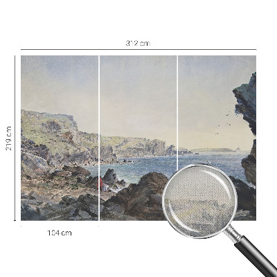 Selbstklebende Fototapete fürs Wohnzimmer mit Motiv einer ruhigen Küstenlandschaft