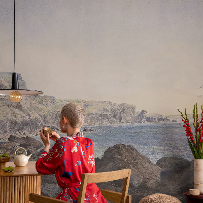 Selbstklebende Fototapete fürs Wohnzimmer mit Motiv einer ruhigen Küstenlandschaft