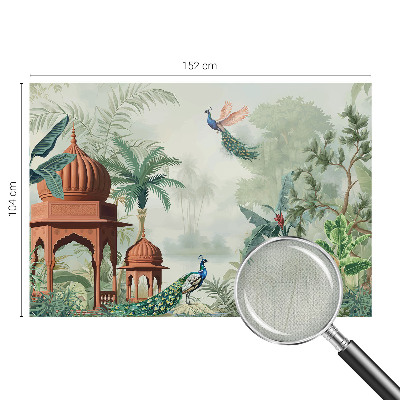 Selbstklebende Fototapete fürs Schlafzimmer mit Motiv „Peacock Gardens“