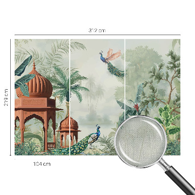 Selbstklebende Fototapete fürs Schlafzimmer mit Motiv „Peacock Gardens“
