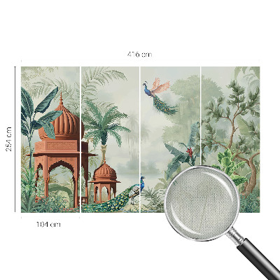Selbstklebende Fototapete fürs Schlafzimmer mit Motiv „Peacock Gardens“