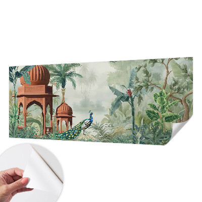 Selbstklebende Fototapete fürs Schlafzimmer mit Motiv „Peacock Gardens“