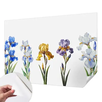 63D-Fototapete mit einem Motiv aus Irisblüten