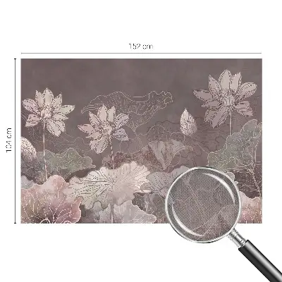 63D-Fototapete fürs Schlafzimmer mit einem ruhigen botanischen Motiv