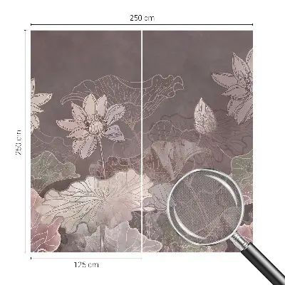 63D-Fototapete fürs Schlafzimmer mit einem ruhigen botanischen Motiv