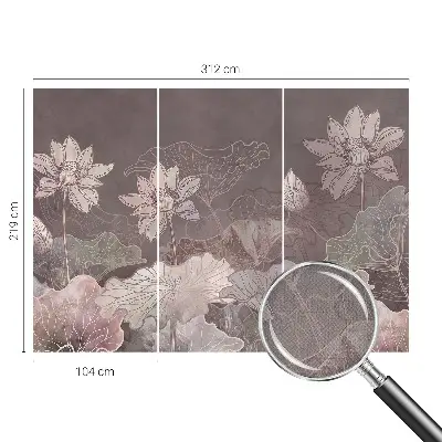 63D-Fototapete fürs Schlafzimmer mit einem ruhigen botanischen Motiv