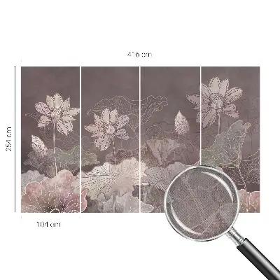 63D-Fototapete fürs Schlafzimmer mit einem ruhigen botanischen Motiv