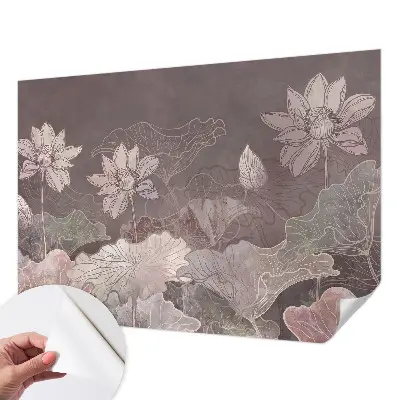 63D-Fototapete fürs Schlafzimmer mit einem ruhigen botanischen Motiv