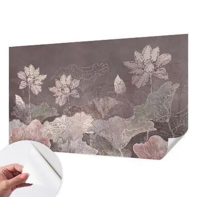 63D-Fototapete fürs Schlafzimmer mit einem ruhigen botanischen Motiv