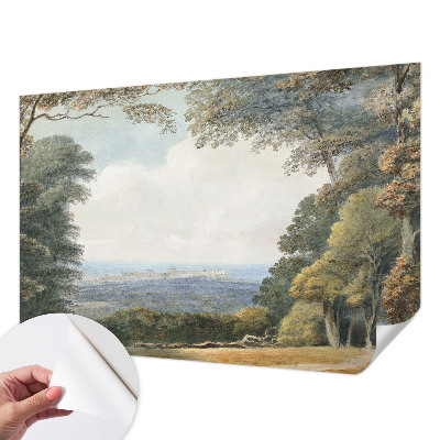 Hochwertige Bildtapete mit einer bewaldeten Landschaft als Motiv