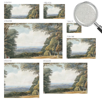 Hochwertige Bildtapete Bewaldete Landschaft