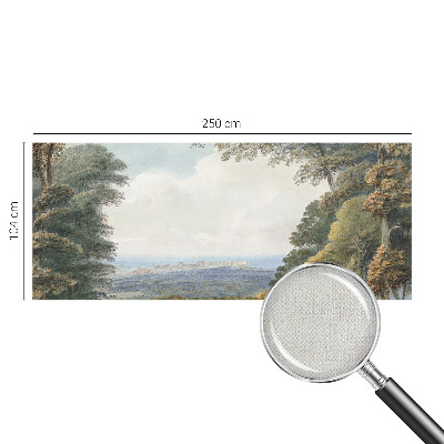 Hochwertige Bildtapete mit einer bewaldeten Landschaft als Motiv
