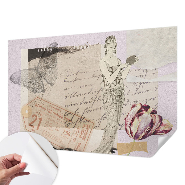 Vintage Tapete mit nostalgischer Collage