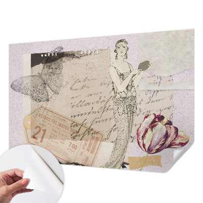 Vintage Tapete mit nostalgischer Collage