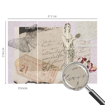 Vintage Tapete mit nostalgischer Collage