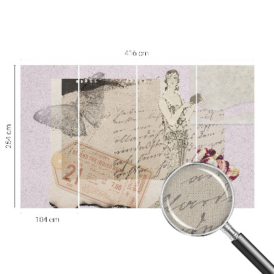 Vintage Tapete mit nostalgischer Collage