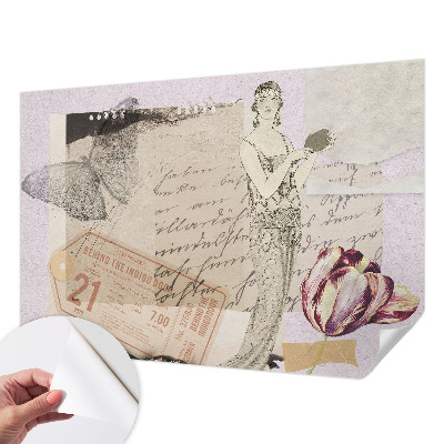 Vintage Tapete mit nostalgischer Collage