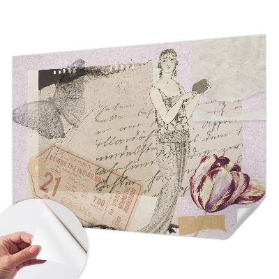 Vintage Tapete mit nostalgischer Collage