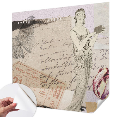 Vintage Tapete mit nostalgischer Collage