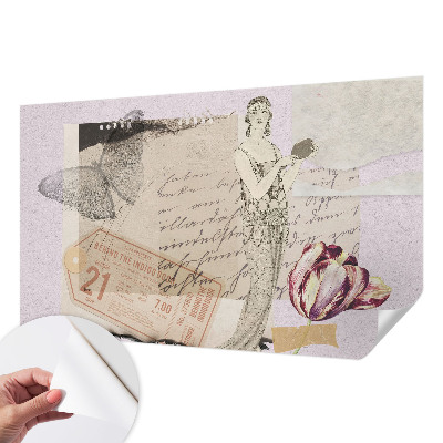 Vintage Tapete mit nostalgischer Collage