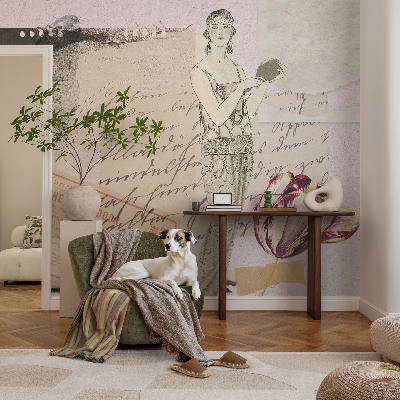 Vintage tapete Nostalgische Collage