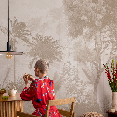 Selbstklebende Fototapete fürs Schlafzimmer mit tropischer Landschaft als Motiv