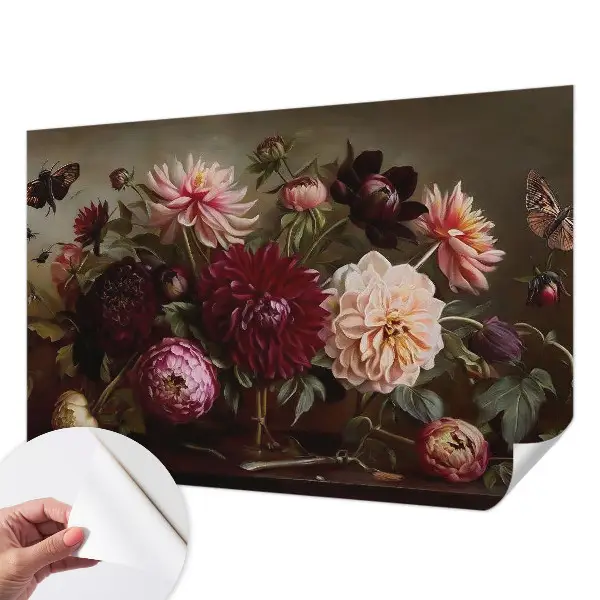 Selbstklebende Fototapete fürs Wohnzimmer mit floralem Motiv